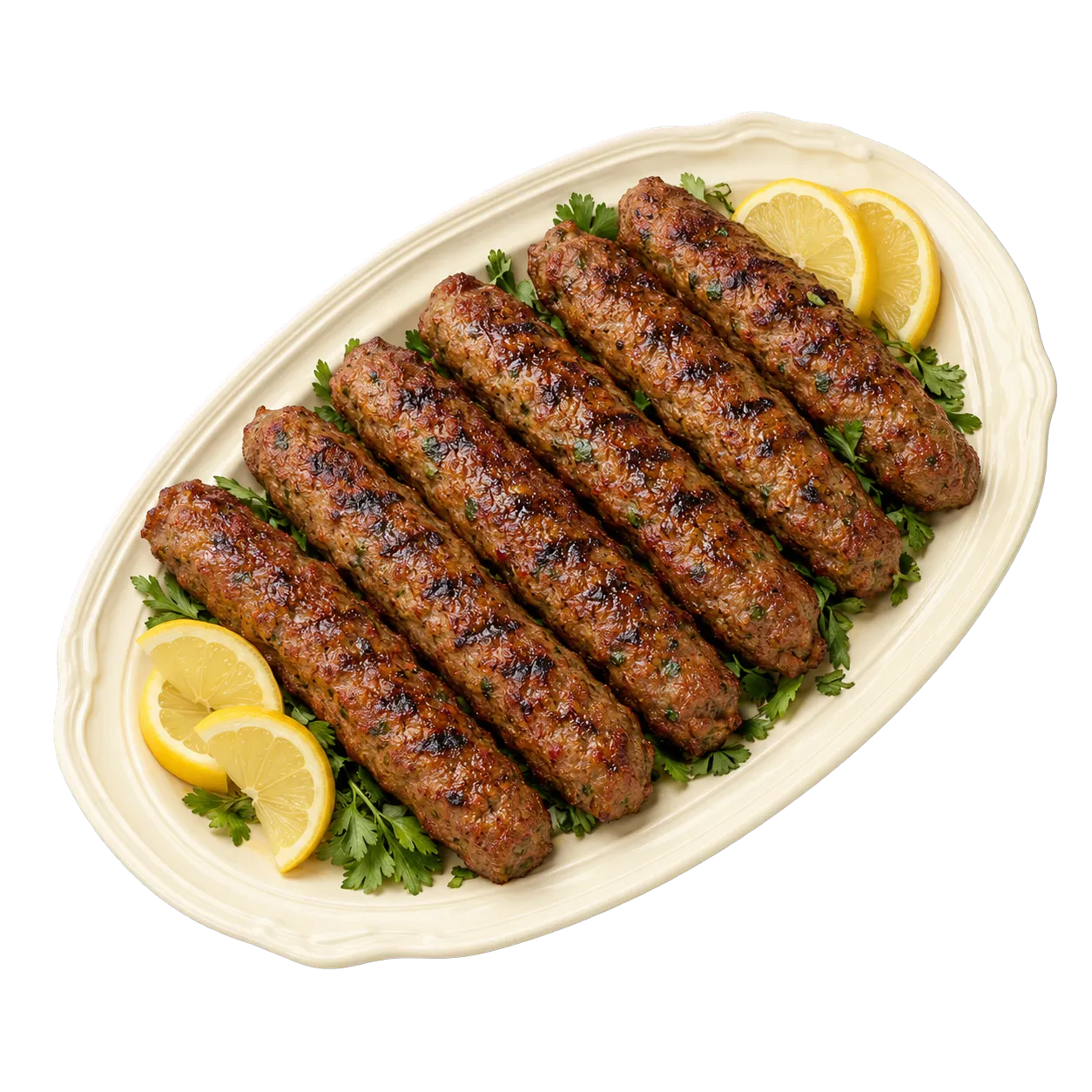 Chargrilled seekh kababs