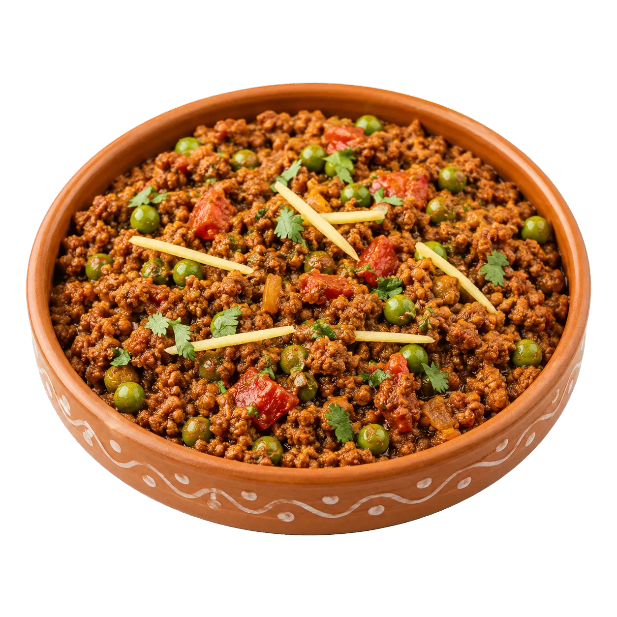 Indian keema masala with green peas