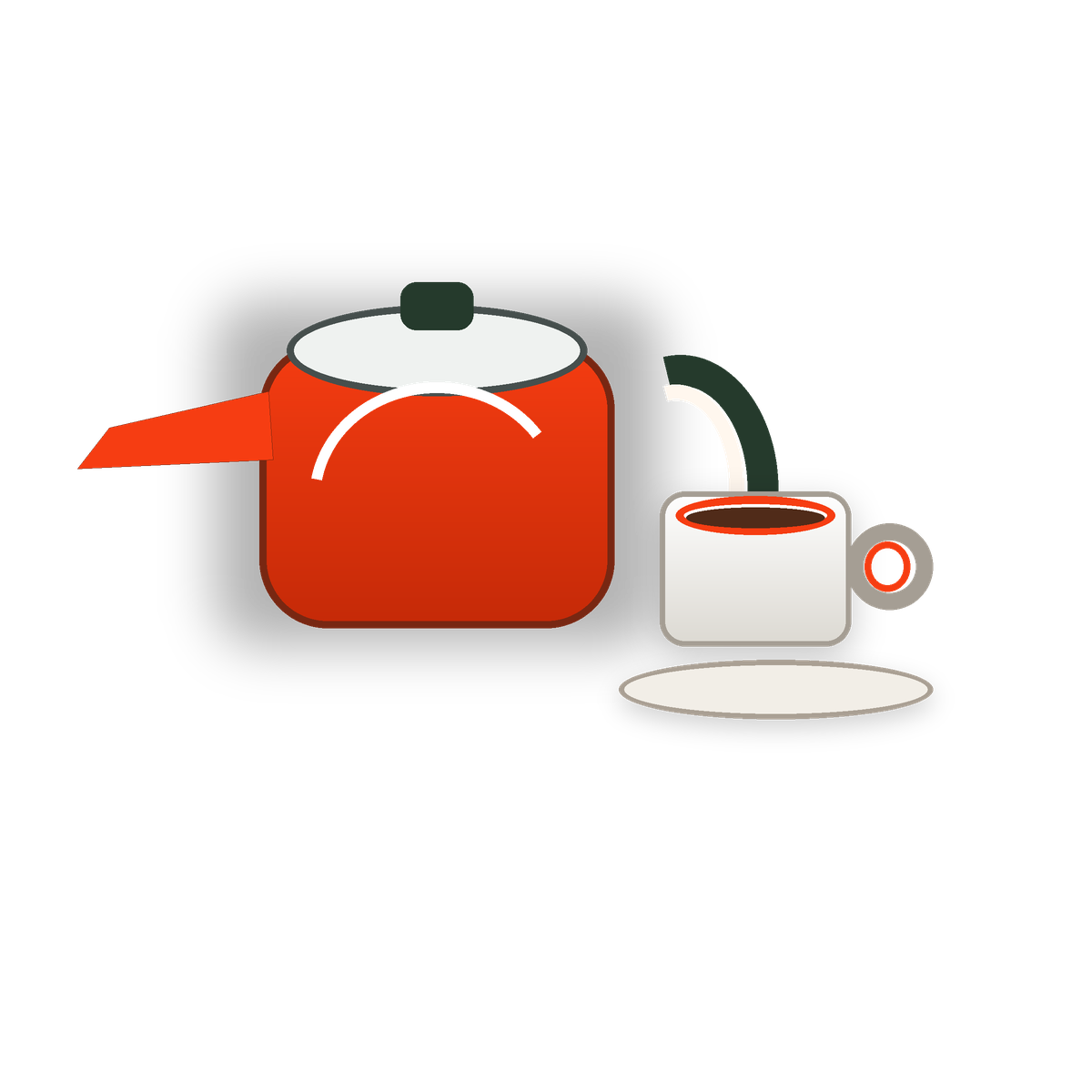 Teaware set with teapot cup and saucer