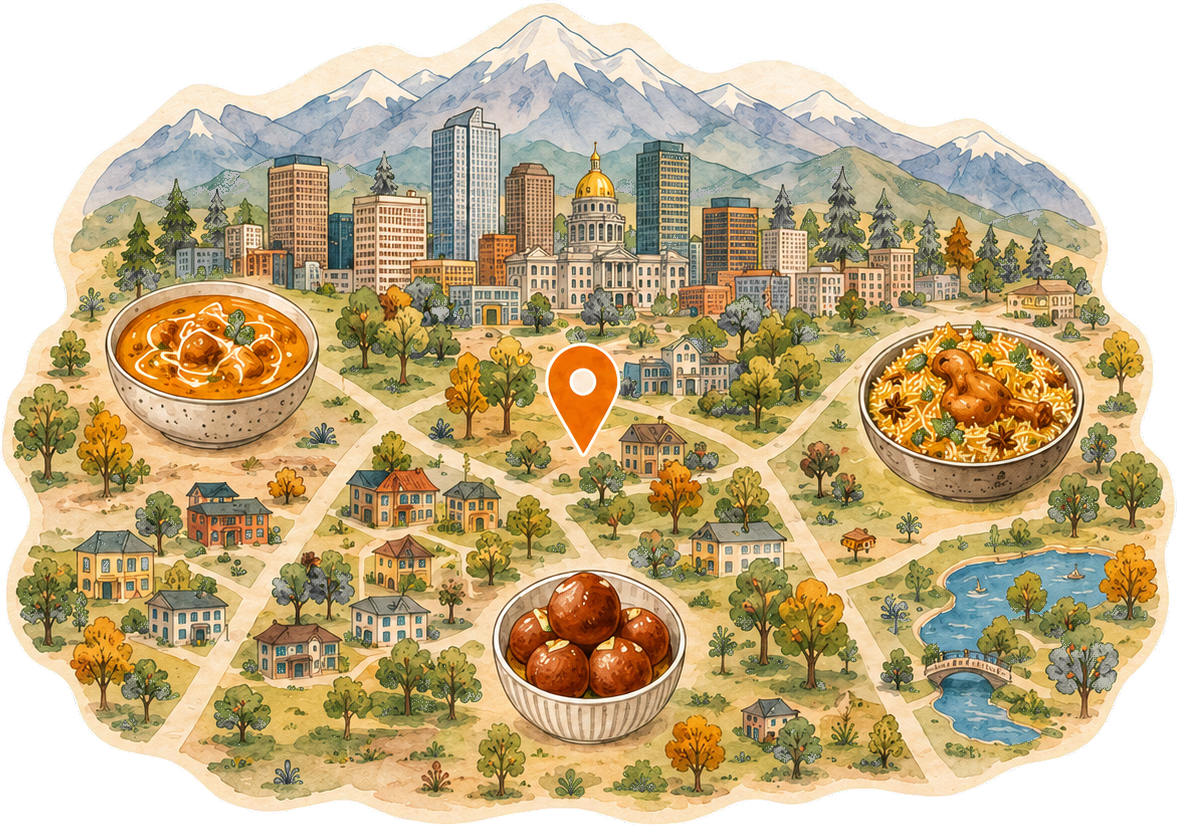 Denver catering service map illustration