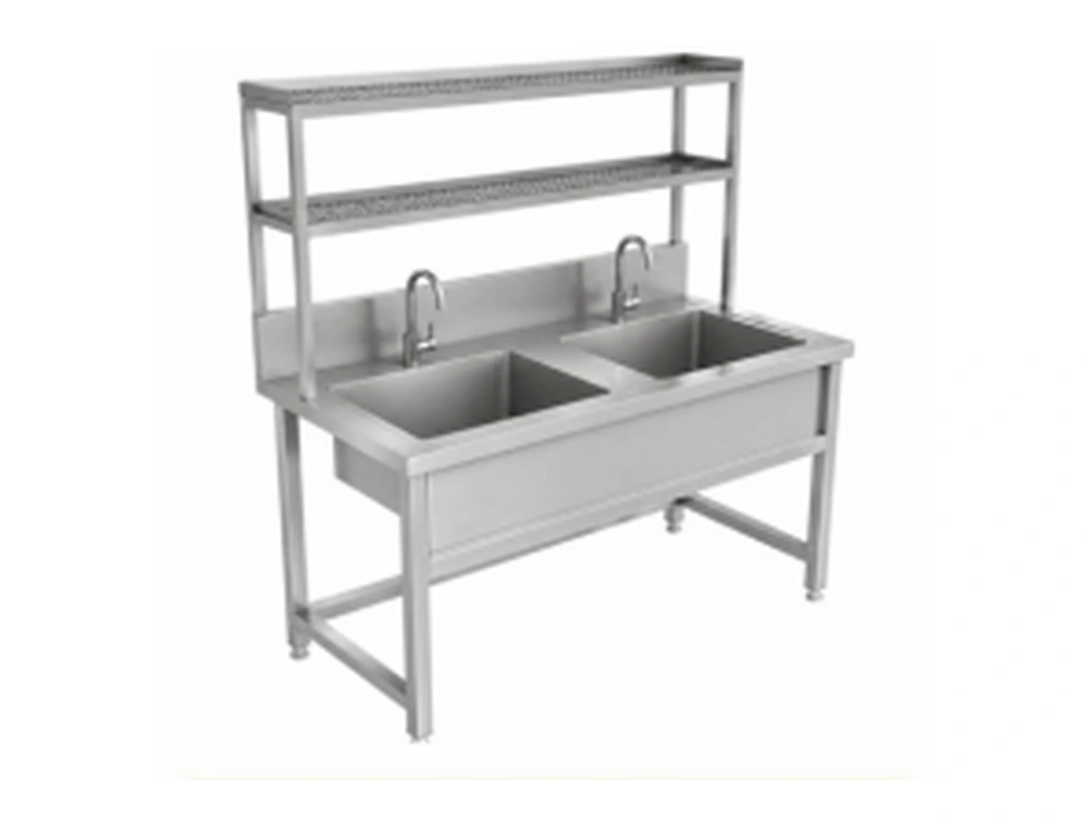 Commercial stainless-steel two sink unit